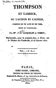 Tapa de Théatre du Vaudeville