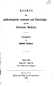 Tapa de Archiv für pathologische Anatomie und Physiologie und für klinische Medicin