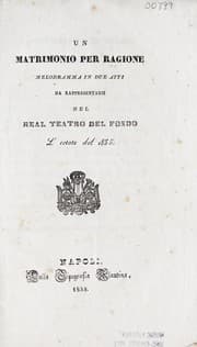 Tapa de Un matrimonio per ragione