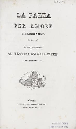 Tapa de La pazza per amore