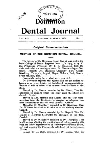 Tapa de Dominion Dental Journal