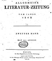 Tapa de Allgemeine Literatur-zeitung
