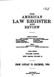 Tapa de The american law register and review
