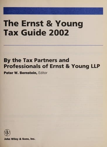 Tapa de The Ernst & Young tax guide 2002