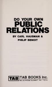 Tapa de Do your own public relations