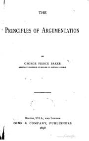 Tapa de The principles of argumentation