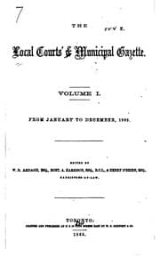 Tapa de The Local Courts' and Municipal Gazette