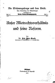 Tapa de Unser mietrechtsverhältnis und seine reform