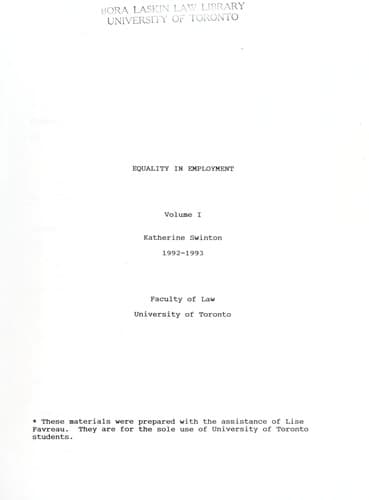 Tapa de Equality in employment