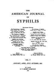 Tapa de The American Journal of Syphilis: A Quarterly Journal Devoted to the Study ...