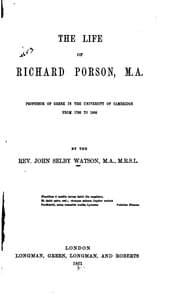 Tapa de The life of Richard Porson, M. A.