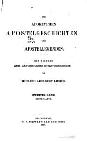 Tapa de Die Apokryphen apostelgeschichten und apostellegenden