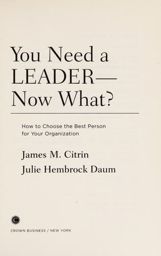 Tapa de You need a leader--now what?