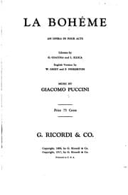 Tapa de La Bohème: An Opera in Four Acts