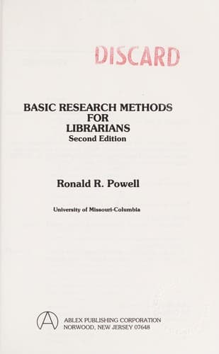 Tapa de Basic research methods for librarians