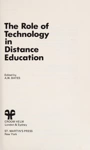 Tapa de The Role of technology in distance education