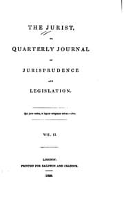 Tapa de The Jurist, Or, Quarterly Journal of Jurisprudence and Legislation