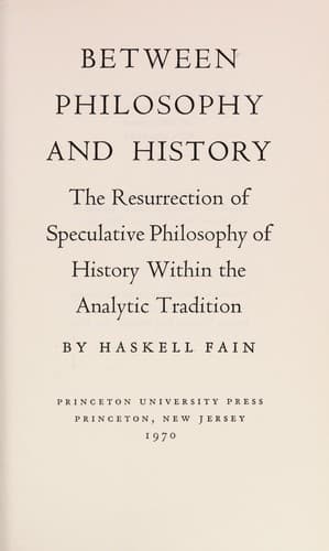 Tapa de Between philosophy and history