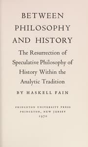 Tapa de Between philosophy and history