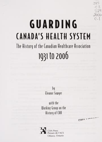 Tapa de Guarding Canada's health system