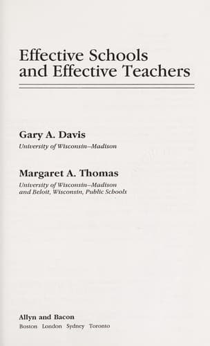 Tapa de Effective schools and effective teachers