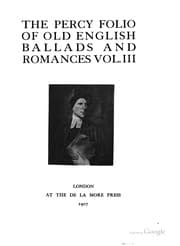 Tapa de The Percy folio of old English ballads and romances