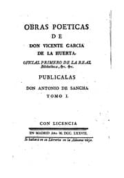 Tapa de Obras poeticas de don Vicente Garcia de la Huerte