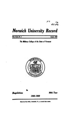 Tapa de Norwich University Record
