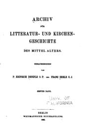 Tapa de Archiv F�ur Literatur- und Kirchengeschichte des Mittelalters