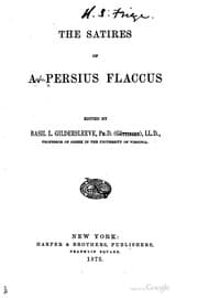 Tapa de The satires of A. Persius Flaccus