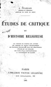 Tapa de Etudes de critique et d'histoire religieuse