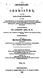 Tapa de A Dictionary of Chemistry: On the Basis of Mr. Nicholson's, in which the Principles of the ...