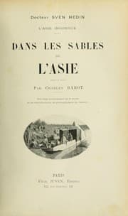 Tapa de L'Asie inconnue [par] Sven Hedin