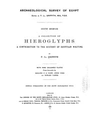 Tapa de A Collection of Hieroglyphs: A Contribution to the History of Egyptian Writing