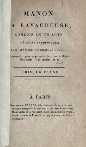 Tapa de Manon la ravaudeuse