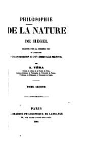 Tapa de Philosophie de la nature de Hegel