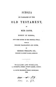 Tapa de Scholia on passages of the Old Testament, now first ed. in the orig. Syr. with an Engl