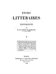 Tapa de Études littéraires et historiques