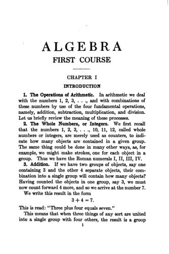 Tapa de Algebra: First Course