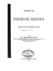 Tapa de Studies in pancreatic digestion made with pancreatic juice