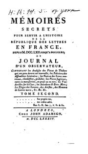 Tapa de Mémoires secrets pour servir à l'histoire de la république des lettres en France: depuis ...