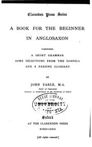 Tapa de A Book for the Beginner in Anglosaxon: Comprising a Short Grammar, Some ...