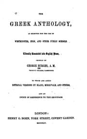 Tapa de The Greek anthology, as selected for the use of Westminster, Eton and other public schools