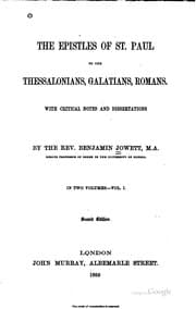 Tapa de The Epistles of St. Paul to the Thessalonians, Galatians, Romans
