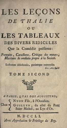 Tapa de Les Leçons de Thalie