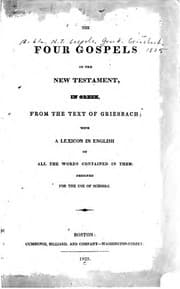 Tapa de The four Gospels of the New Testament, in Greek, from the text of Griesbach