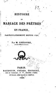 Tapa de Histoire du mariage des prêtres en France, particulièrement depuis 1789.