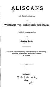 Tapa de Aliscans mit Berücksichtigung von Wolframs von Eschenbach Willehalm