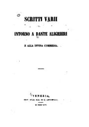 Tapa de Scritti varii intorno a Dante Alighieri e alla Divina commedia
