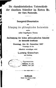 Tapa de Die charakteristischen Unterschiede der einzelnen Schreiber im Hatton MS ...